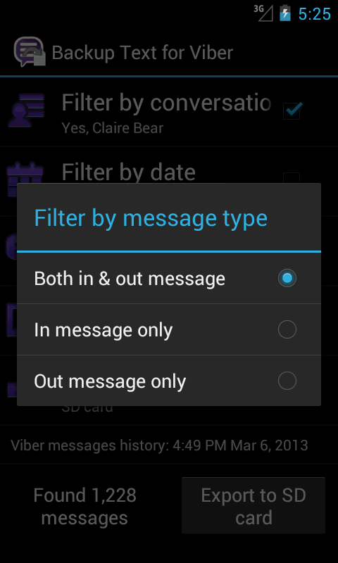 Backup Text for Viber - screenshot