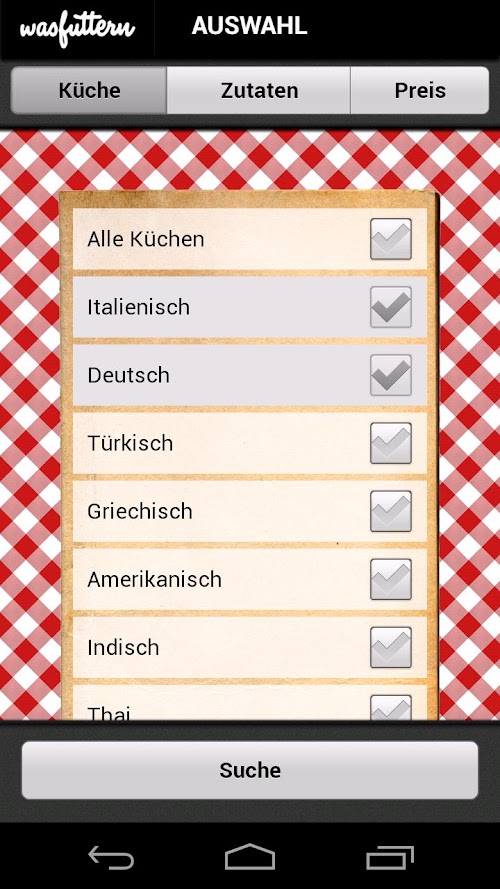 Android application Was futtern (Premium) screenshort