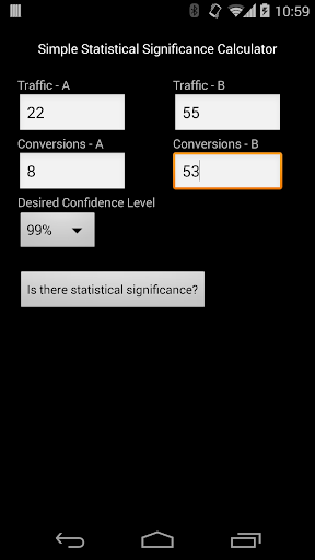 A B Significance Calculator