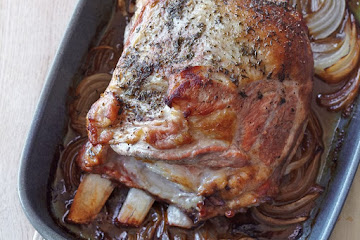 Roasted Veal Breast with Green Olives and Thyme