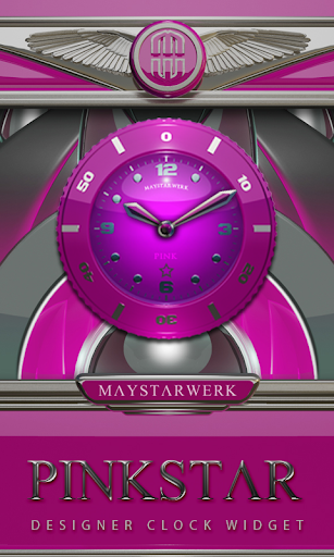 Clock Widget Pink Star