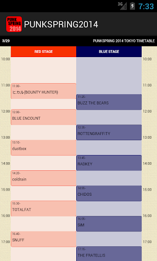 PUNKSPRING 2014 タイムテーブル