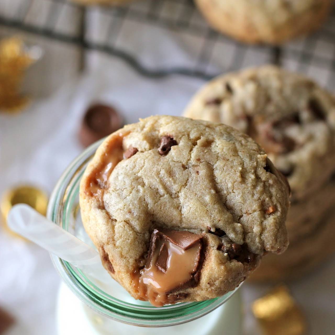 Brown Butter Rolo Toffee Chocolate Chip Cookies