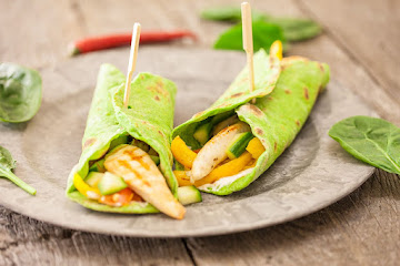 Home-made spinach tortillas