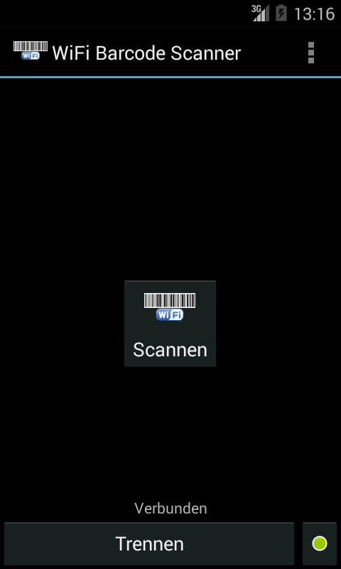 Android application WiFi Barcode Scanner screenshort