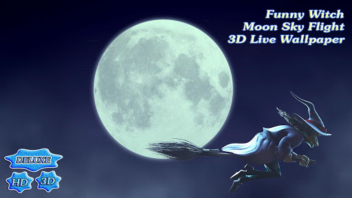 【免費個人化App】Funny Witch Moon Sky Flight 3D-APP點子