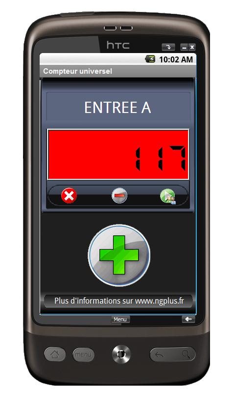 Android application Compteur de passage screenshort