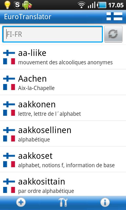Android application Suomi-Ranska-Suomi Sanakirja screenshort