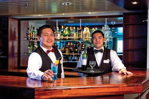 Arctic-Expedition-Staff-Bar - After a long day of explorations, the crew of Expedition will make sure you're fully fueled in the Polar Bear Club.