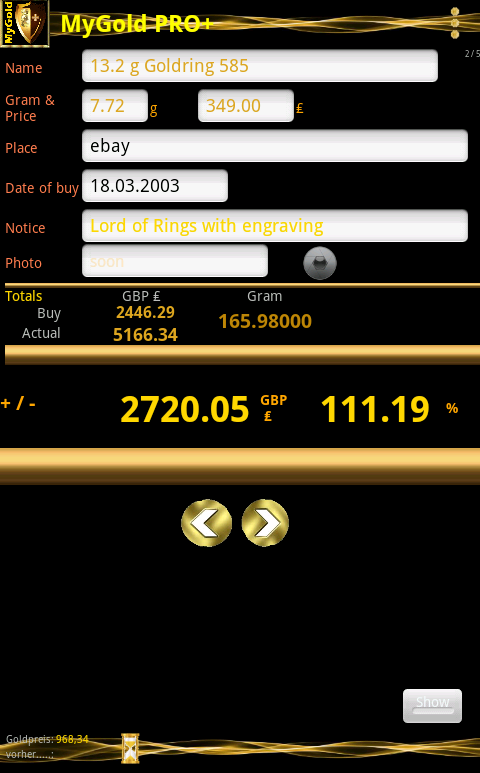 MyGold Screen 2