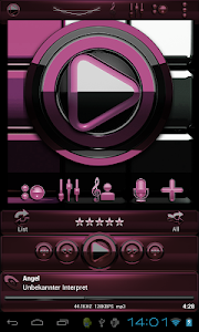 Poweramp skin Black Bordeaux v3.10