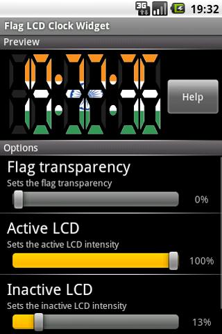 Flag LCD Clock Widget India