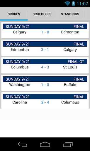 Hockey NHL Schedule