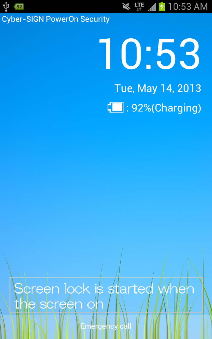 Cyber-SIGN（Lock Screen） Screen 1