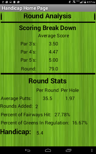 Golf Round Analyzer
