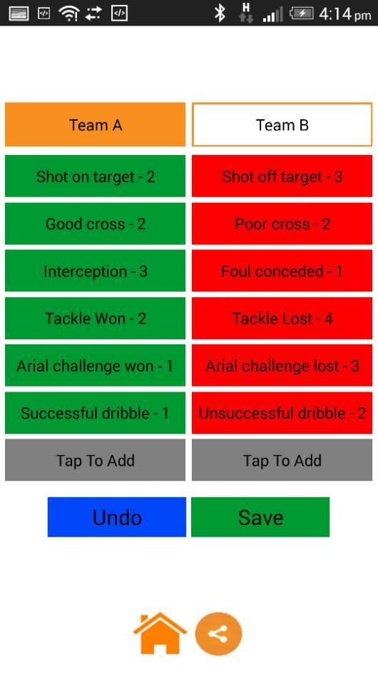 Football match analysis app Screen 3