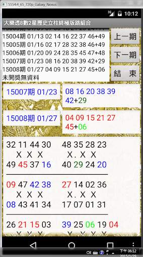 05大樂透8數2星歷史立柱終極版路組合