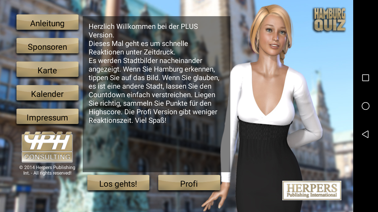 Android application Hamburg Quiz PLUS screenshort