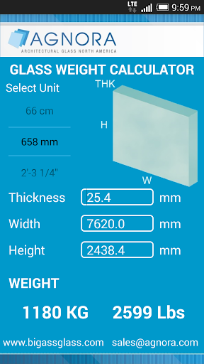 Glass Weight Calculator