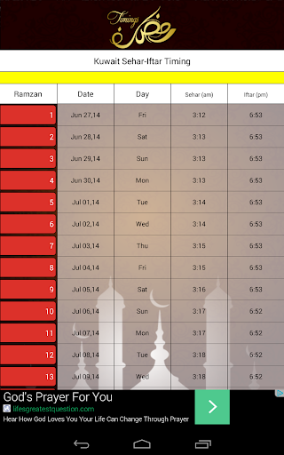 【免費工具App】Ramadan Timings Calendar 2014-APP點子