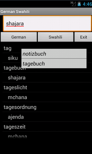 German Swahili Dictionary