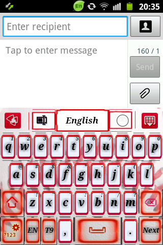 GO Keyboard Red Baseball Sport