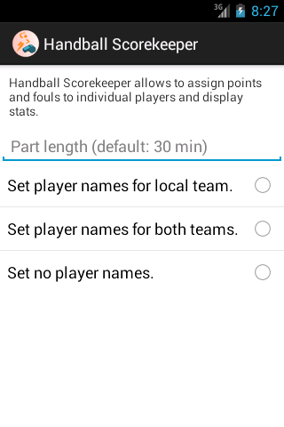 Android application Handball Scorekeeper Pro screenshort