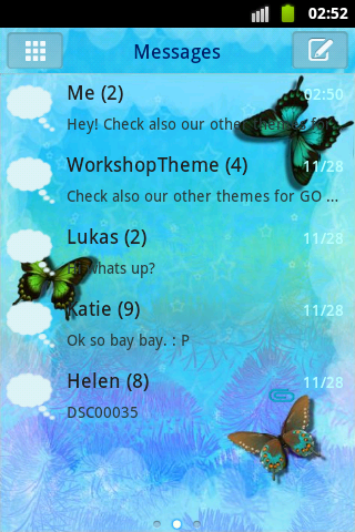 GO SMS Pro Blue Butterfly Buy