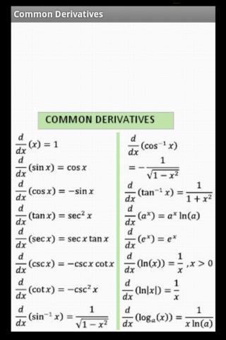 【免費教育App】Maths Differentiation Formulas-APP點子