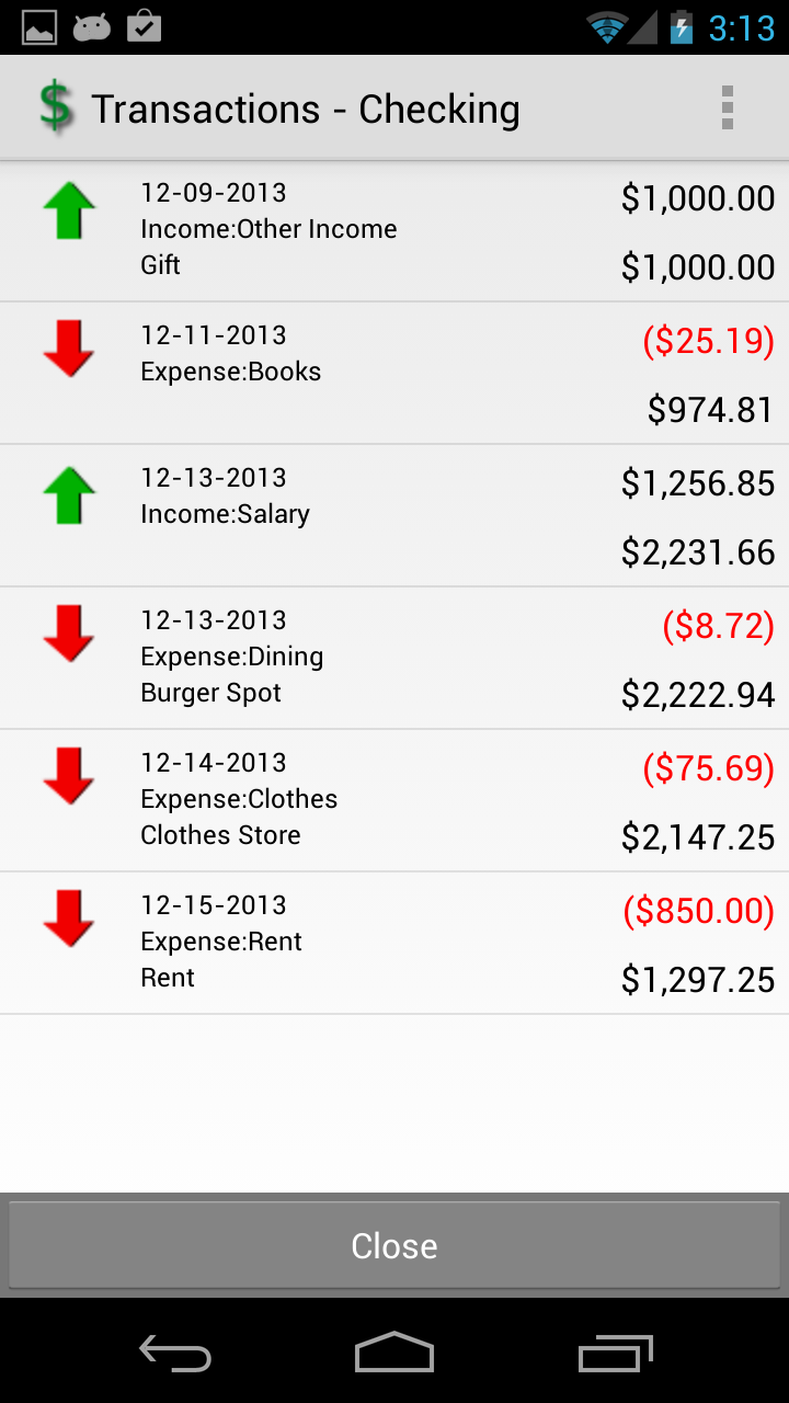 Money Tracker Screen 3