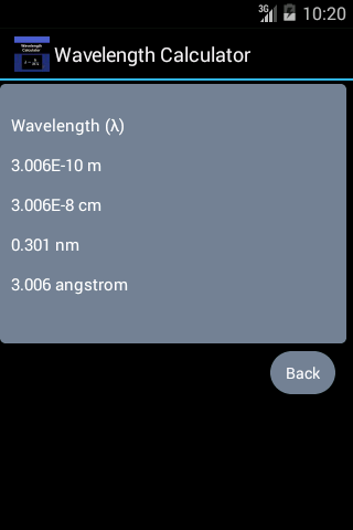 Wavelength Calculator