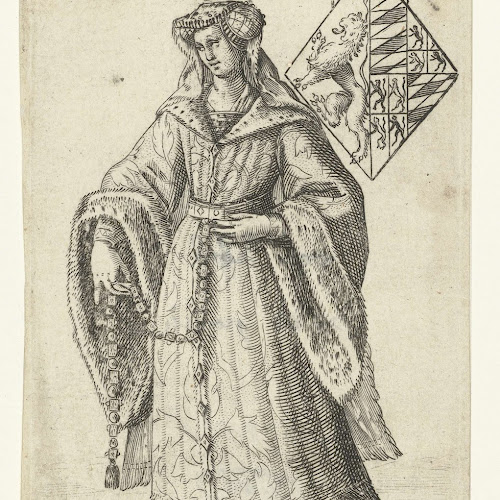 Portret van Jacoba van Beieren, gravin van Holland, Zeeland en Henegouwen, Adriaen Matham, 1620