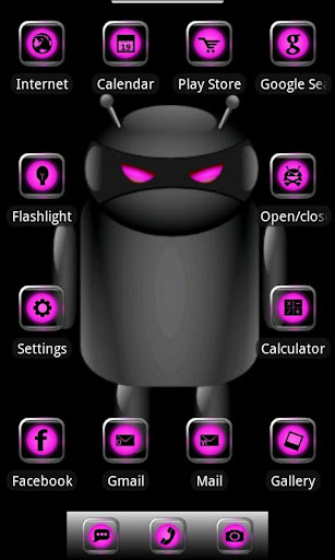 ADW Theme Droid MoonGlow Pink