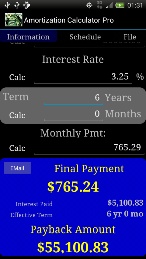 Amortization Calculator Pro Screen 3
