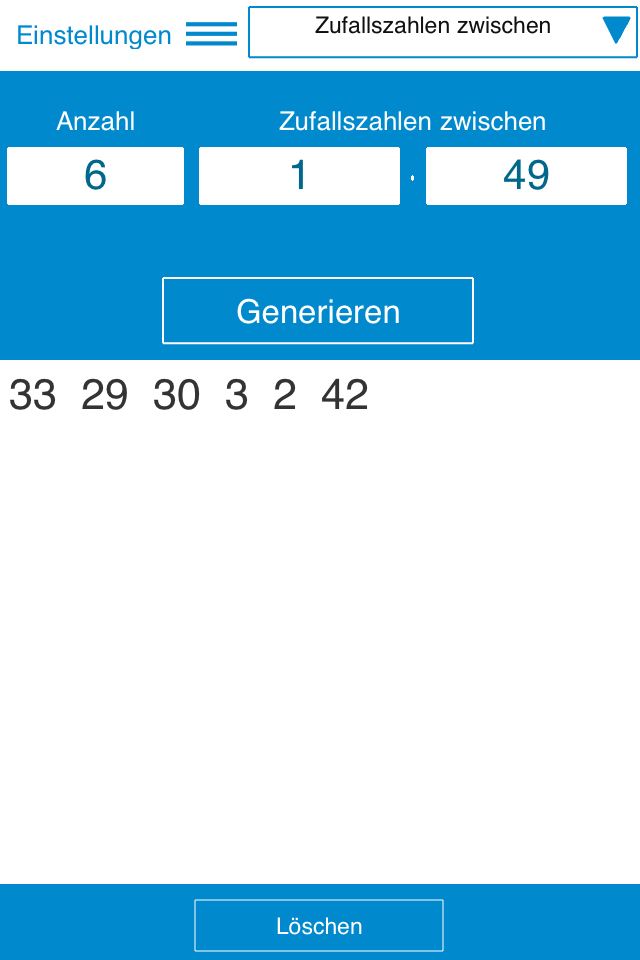 Android application Random Number Generator screenshort