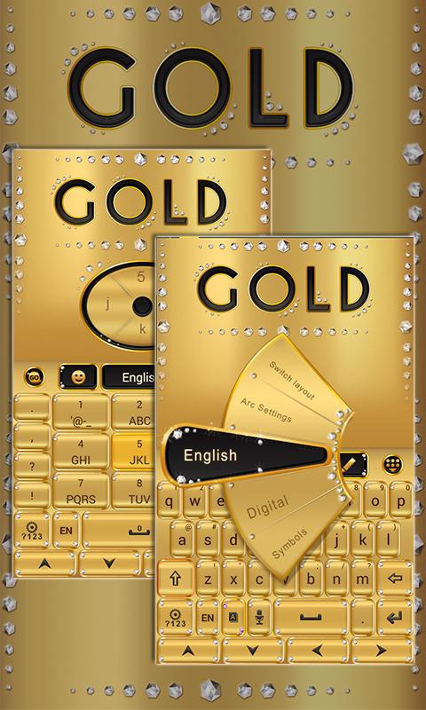 gold go keyboard themeのおすすめ画像5