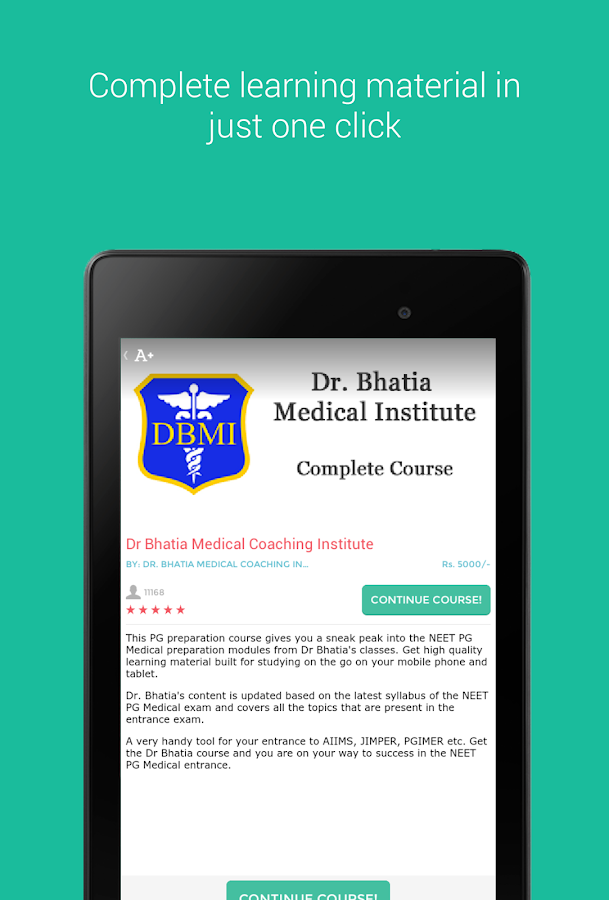 Dr Bhatia PG Medical Course - screenshot