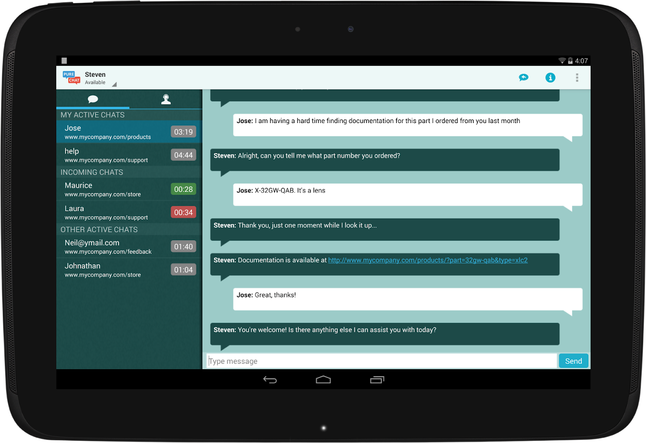 Pure Chat Free Live  Chat screenshot