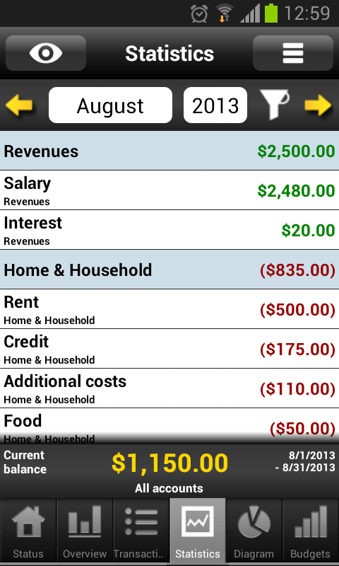 My Budget Book - screenshot