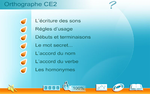 Android application Orthographe CE2 screenshort