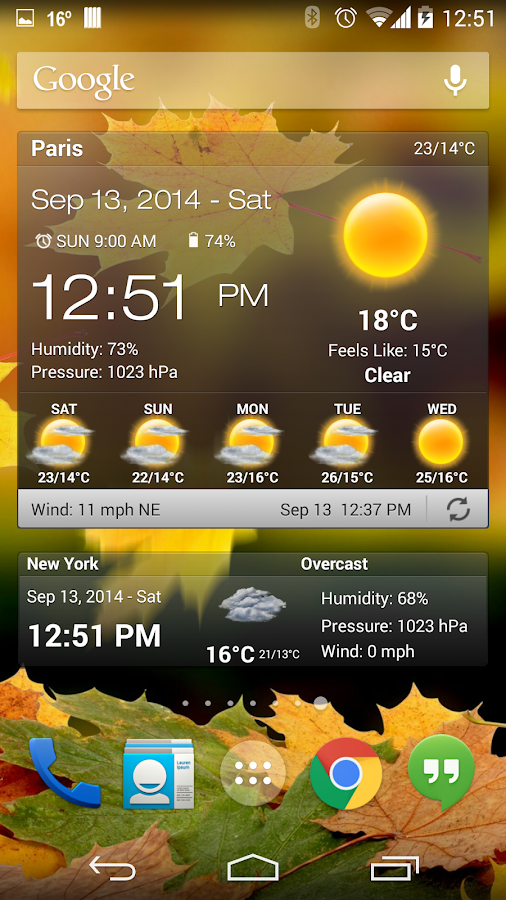 Cuaca & ​​Jam widget ada iklan - screenshot