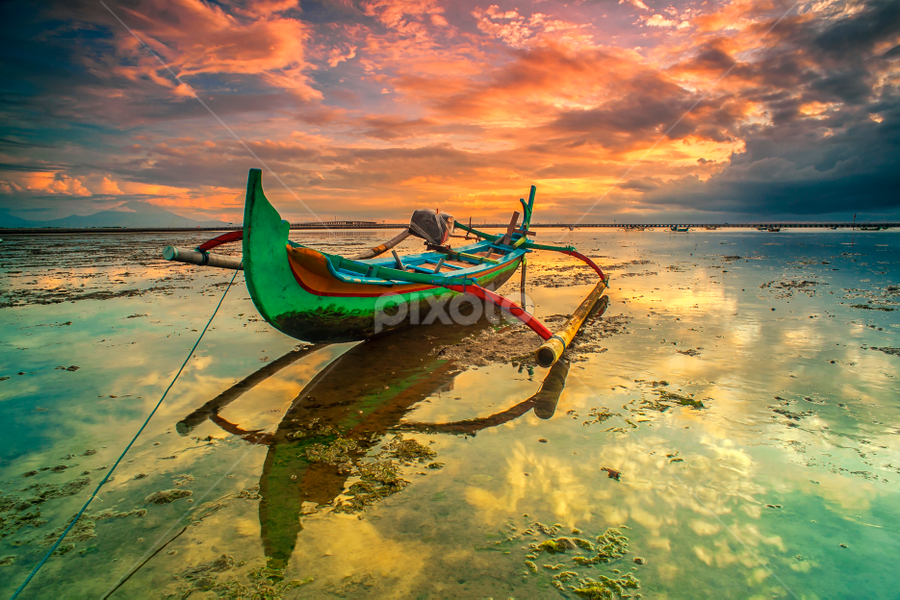 The Green Boat by Bayu Adnyana - Transportation Boats