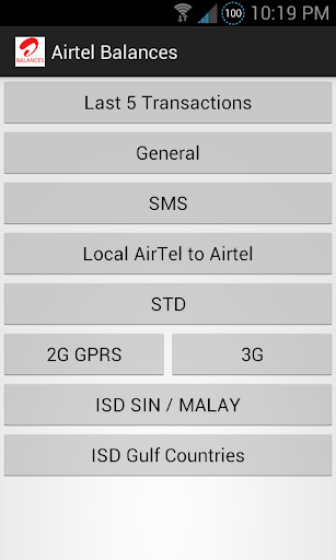 Balances for Airtel