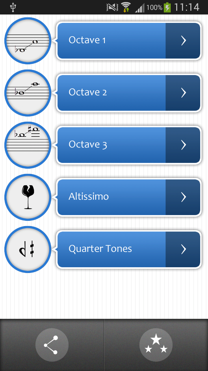 Pro Sax Fingerings Screen 1
