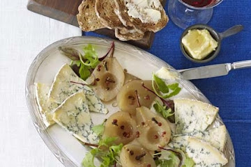 Pickled pears & cheese platter