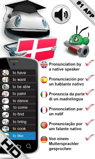 デンマーク語の動詞を学ぶ HD LearnBots