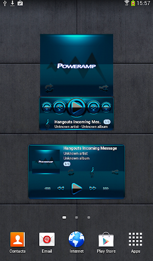 Poweramp widget BLACK L. Blue