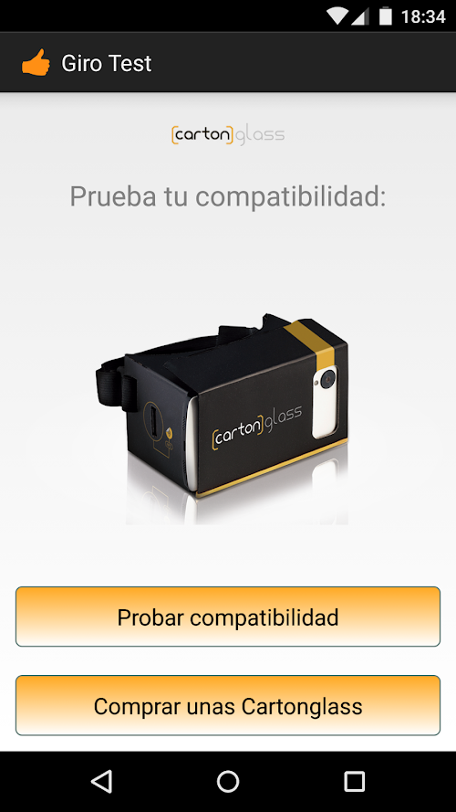 Android application Giroscopio Test screenshort